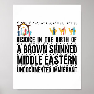 Rejoice In The Birth Of A Brown Skinned Christmas Poster