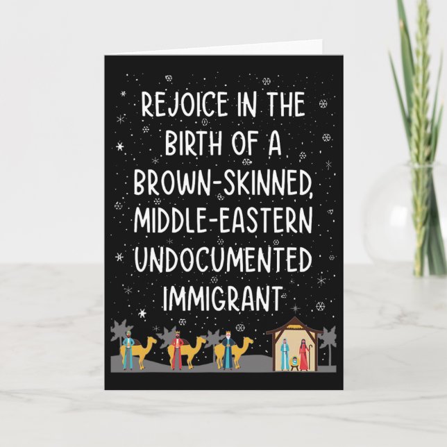 Rejoice In The Birth Of A Brown Skinned Middle Eas Card (Front)