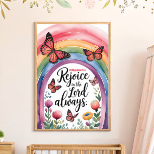 Rejoice in the Lord Always Christian Nursery Art Poster