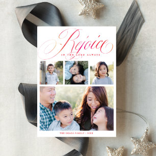 Rejoice In The Lord Always Religious Christmas Holiday Card