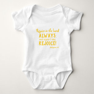 Rejoice in the Lord Always Scripture Baby Bodysuit
