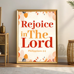 Rejoice in the Lord Boho Christian Wall Art print