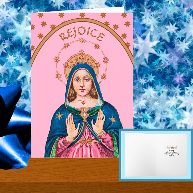 Rejoice! (Latin: Gaudete!) Upper Torso BVM Advent Card (Creator Uploaded)