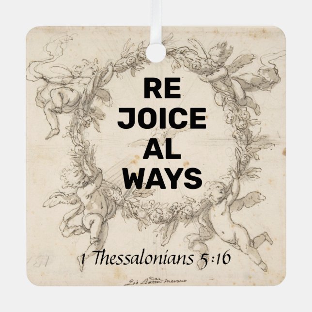 Rejoice Metal Tree Decoration (Front)