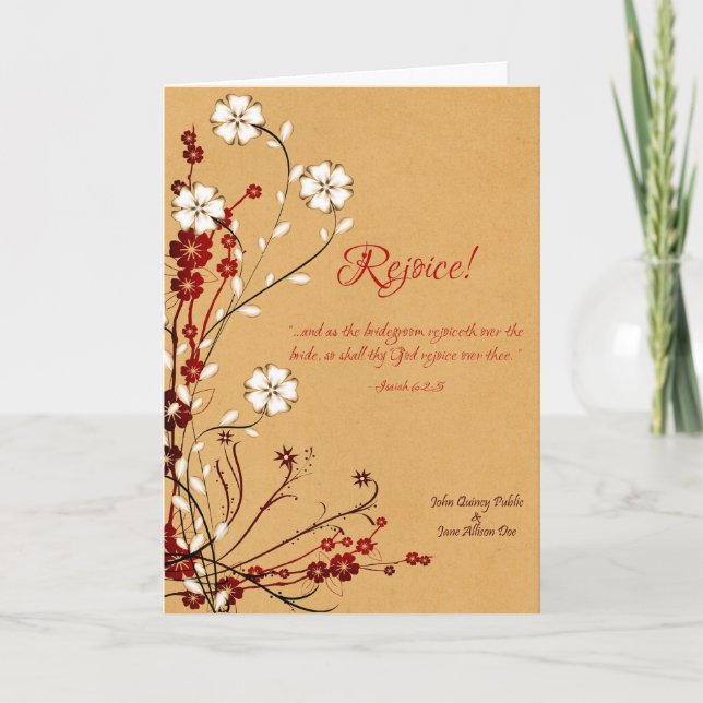 Rejoice Oriental-Style Wedding Invitation (Front)