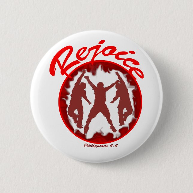 Rejoice - Philippians 4.4 6 Cm Round Badge (Front)