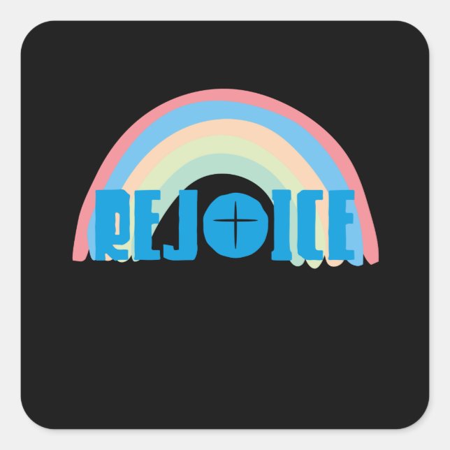 rejoice square sticker (Front)
