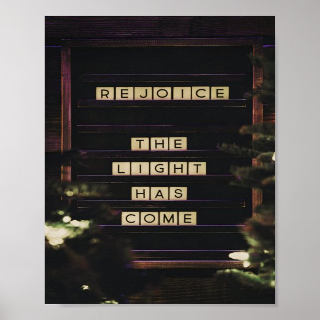 Rejoice The Light Has Come Isaiah 60 Bible Verse Poster (Front)