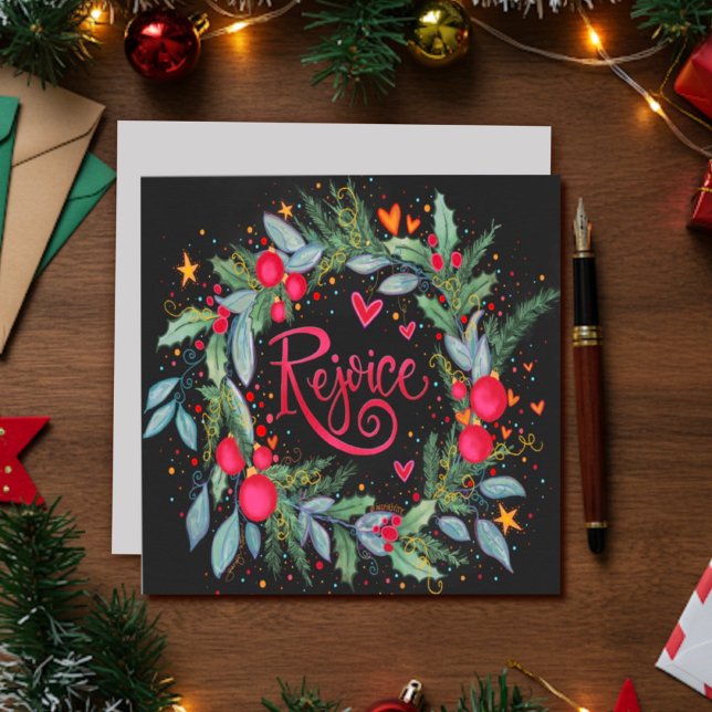 Rejoice Wreath Inspirivity Holiday Card (Creator Uploaded)