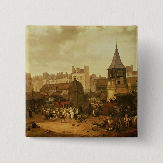 Rejoicing at Les Halles 15 Cm Square Badge (Front)
