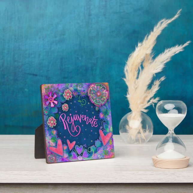 Rejuvenate Floral Hearts Fun Inspirivity Plaque (Insitu)