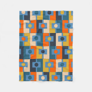 Rektangel Retro Contemporary Geometric Pattern Fleece Blanket