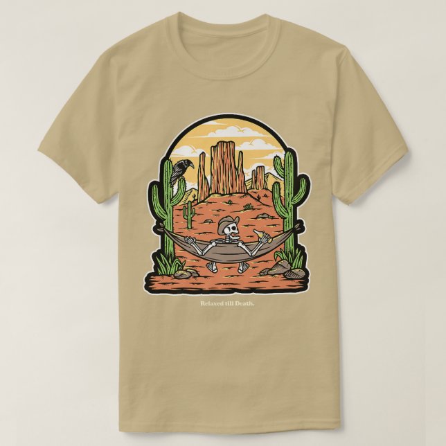 Relaed till Death  Skeleton in a Hammock in the De T-Shirt (Design Front)