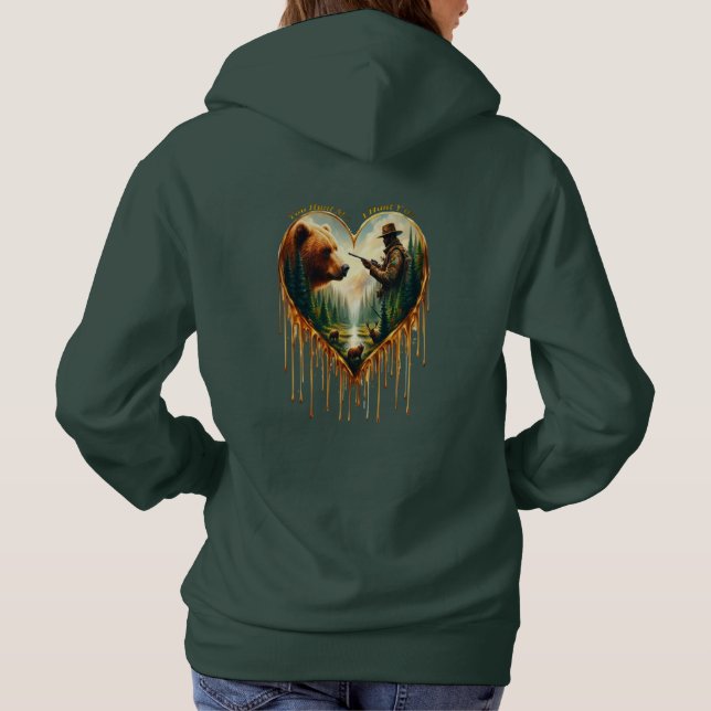 Relationship Between Hunter grizzly Bear and Deer  Hoodie (Back)