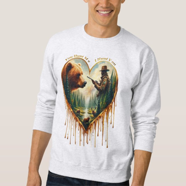 Relationship Between Hunter grizzly Bear and Deer  Sweatshirt (Front)