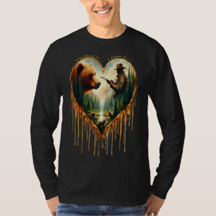 Relationship Between Hunter grizzly Bear and Deer  T-Shirt