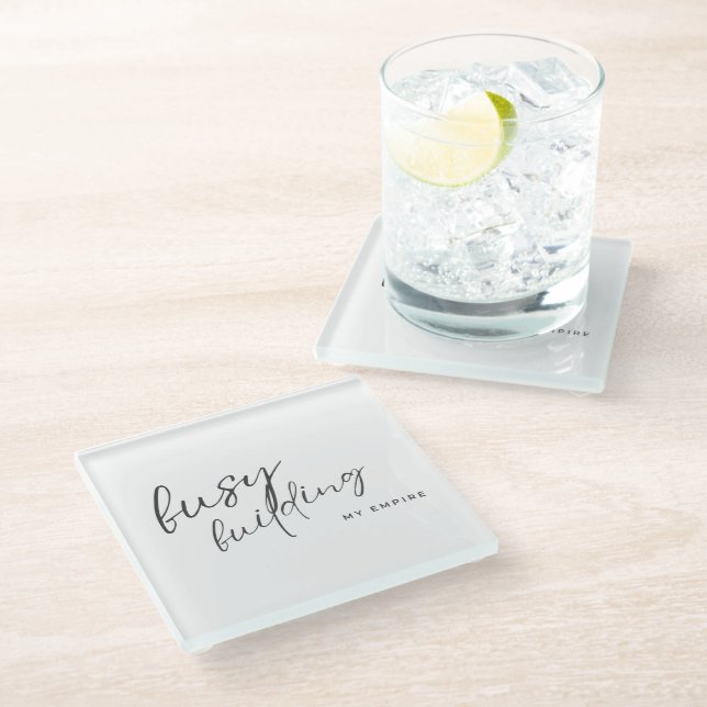 Relationship Status: Busy Building My Empire | Fun Glass Coaster (Angled)