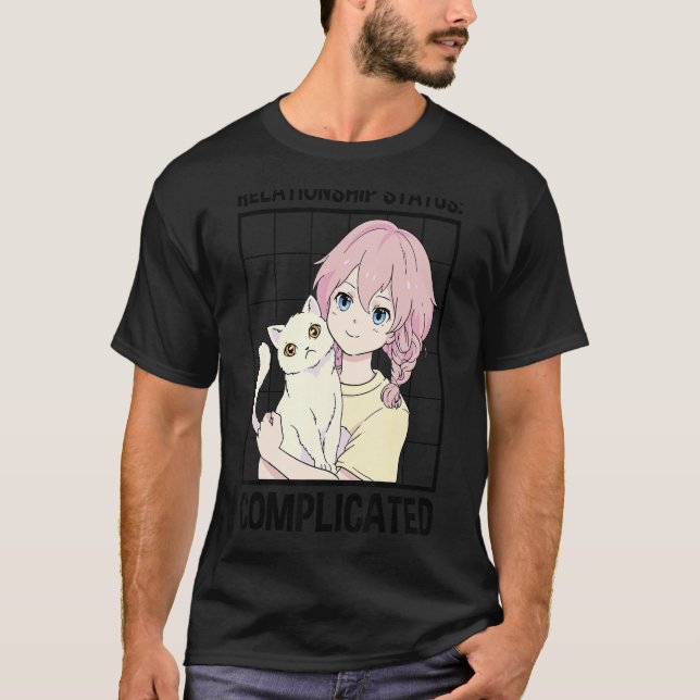 Relationship Status Complicated Cat  Cat Owner Ani T-Shirt (Front)