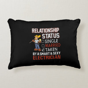 relationship status - taken by an electrician gift decorative cushion