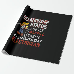relationship status - taken by an electrician gift wrapping paper