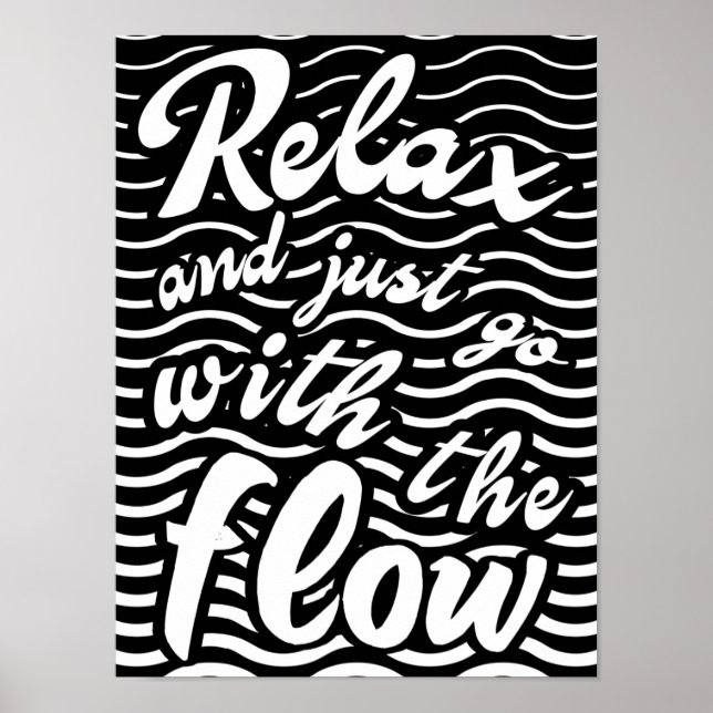 Relax and just go with the flow, waves version poster (Front)