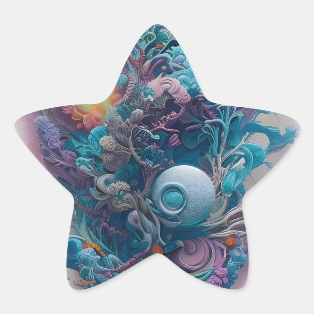 Relax and take a deep breath - Floral AI Art Star Sticker (Front)