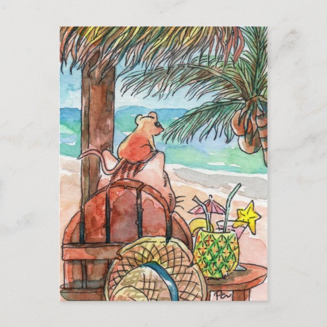 Relax at Beach Postcard (Front)