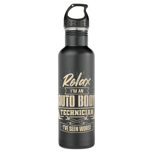 Relax Auto Body Technician Seen Worse Painter Funn 710 Ml Water Bottle (Front)