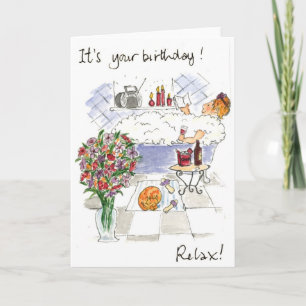 'Relax' birthday card