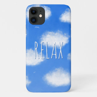Relax Blue Sky Clouds Motivational Quote Case-Mate iPhone Case