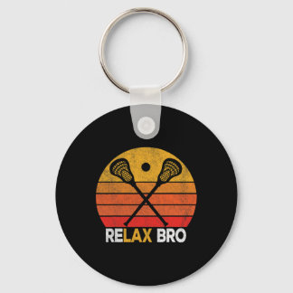 Relax Bro Funny Lacrosse Quote Lacrosse Crosse Vin Key Ring