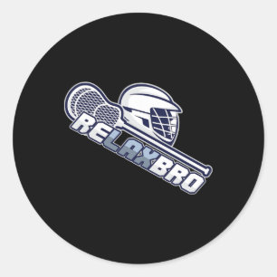 Relax Bro Lax Stick Lacrosse Player  Classic Round Sticker