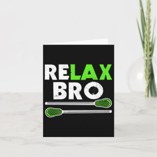 Relax Bro Retro Vintage Lacrosse Design Card