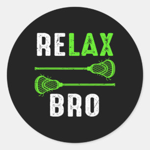 Relax Bro Vintage Lacrosse  Classic Round Sticker