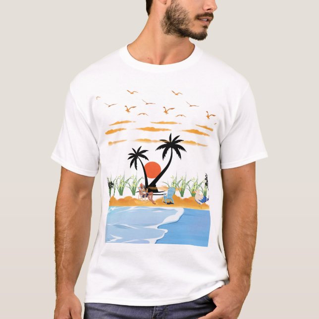 Relax & Chill Summer Paradise Design T-Shirt (Front)