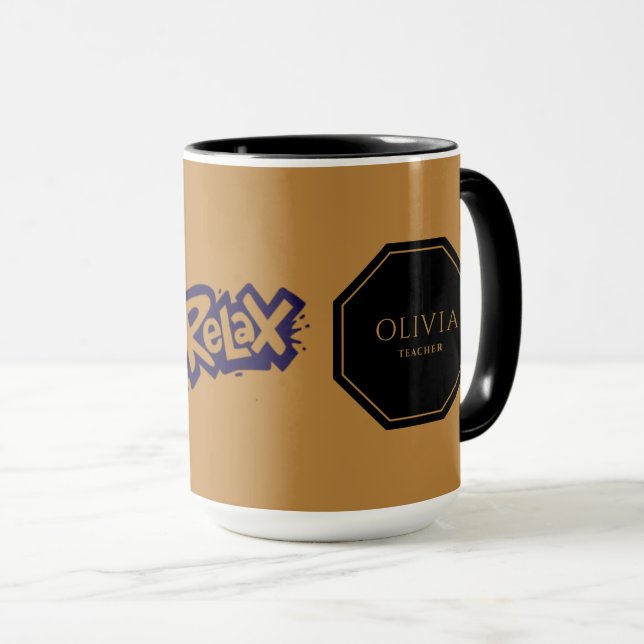 Relax Combo Mug Featuring Your Name and Job Title (Front Right)