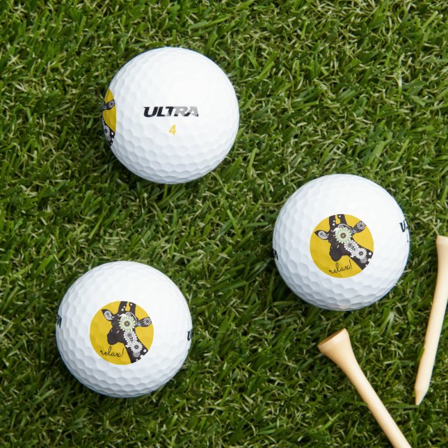Relax - Funky Cool Giraffe Golf Balls (Insitu Grass)
