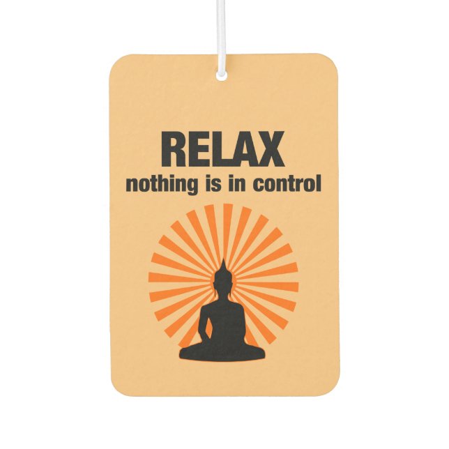 Relax Funny Buddha Quote Car Air Freshener (Front)