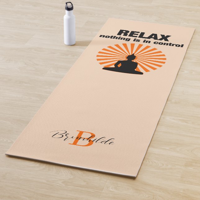 Relax Funny Buddha Quote Yoga Mat (In Situ)