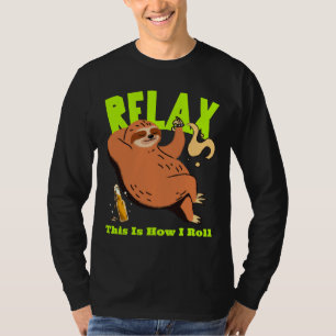Relax Funny Smoking Sloth T-Shirt