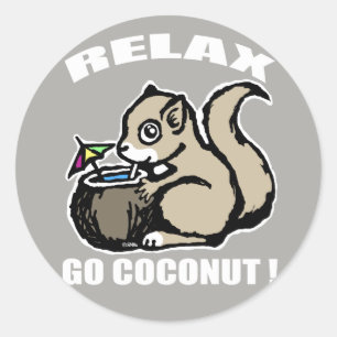 Relax! Go Coconut Classic Round Sticker