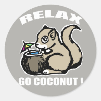 Relax! Go Coconut Classic Round Sticker