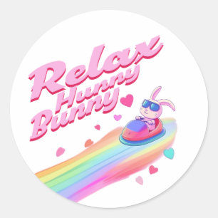 Relax Hunny Bunny Classic Round Sticker