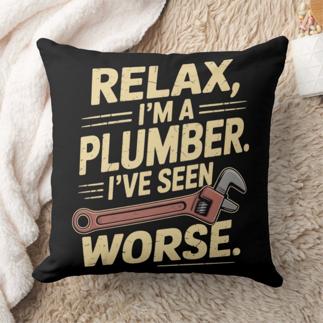 RElax I'm A Plumber - Plumber Funny  Cushion (Blanket)