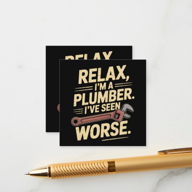 RElax I'm A Plumber - Plumber Funny  Enclosure Card (Front/Back In Situ)