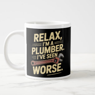 RElax I'm A Plumber - Plumber Funny Large Coffee Mug