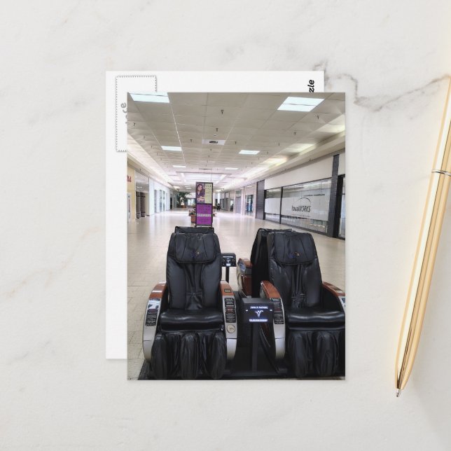 Relax in Liminal Space Abandoned Mall Postcard (Front/Back In Situ)