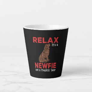 Relax its a newfie Cute newfoundland dog Latte Mug