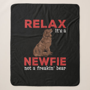 Relax its a newfie   Cute newfoundland dog Sherpa Blanket