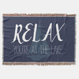 Relax Lake Boat Throw Blanket